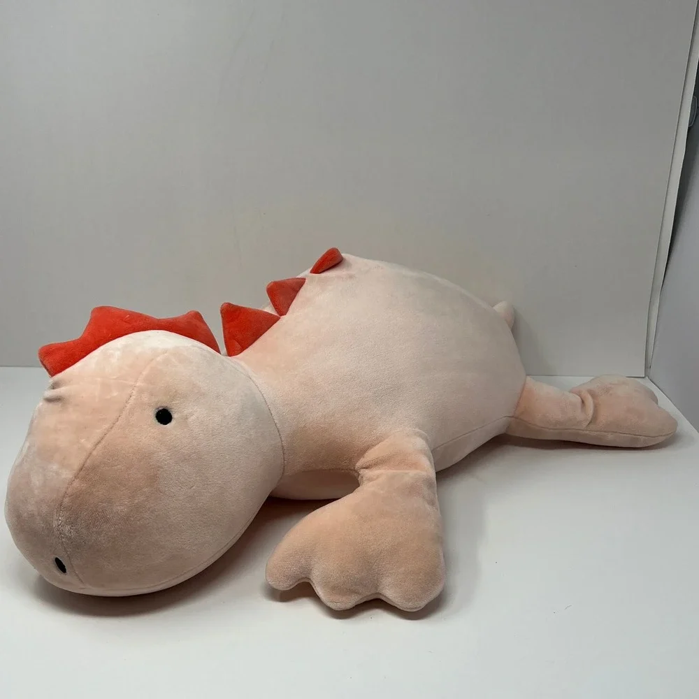 Pillowfort Pink Dino Weighted Plush 24 Inch Sensory Throw Pillow Stuffed Animal